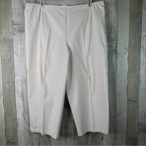 Eileen Fisher Size 2X Cream Colored Capris Stretch Waistband Side Zipper